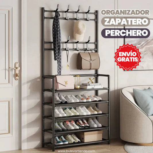 ORGANIZADOR DE ZAPATOS 4 NIVELES Y PERCHERO