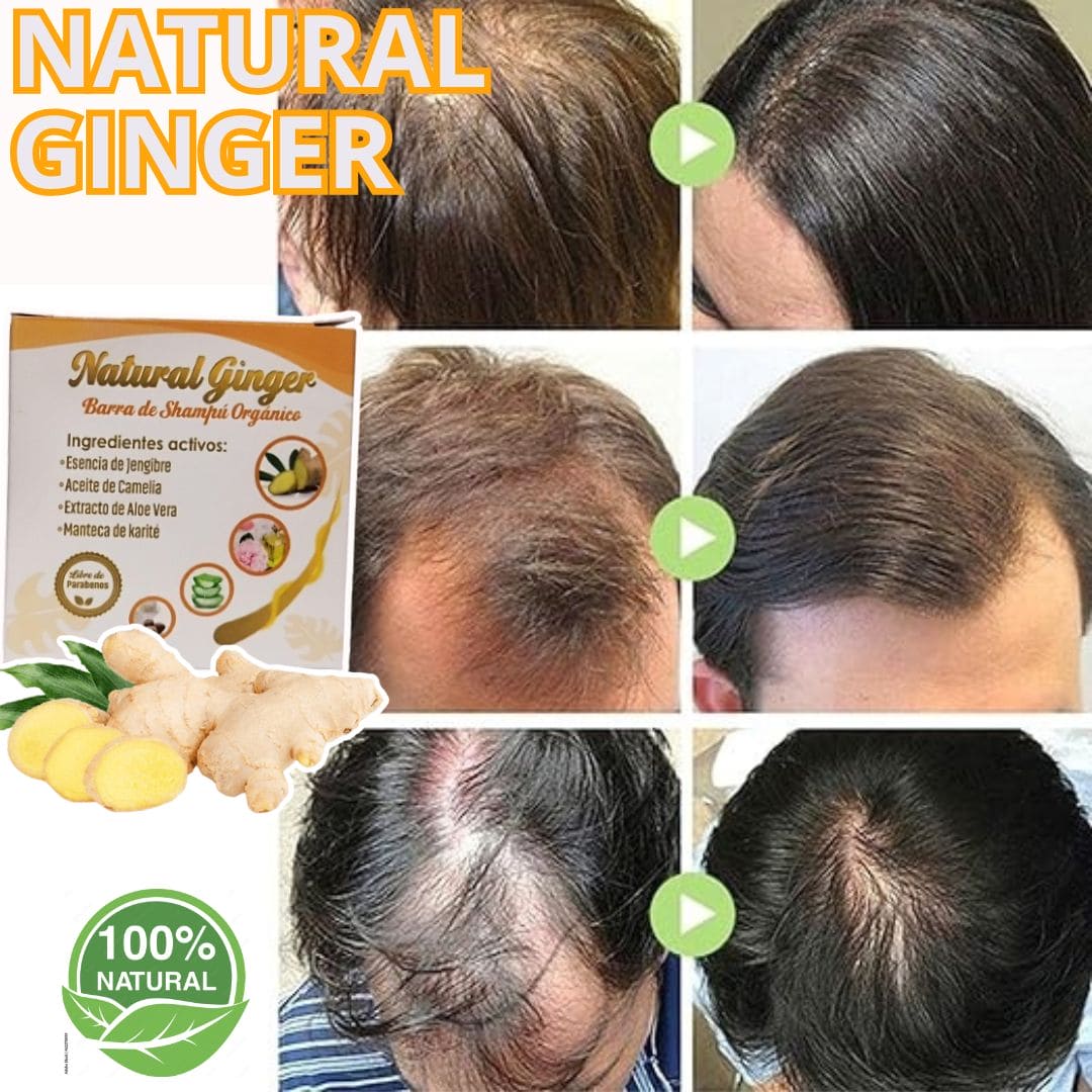 NATURAL GINGER™ Shampoo en barra, FÓRMULA BIOACTIVA